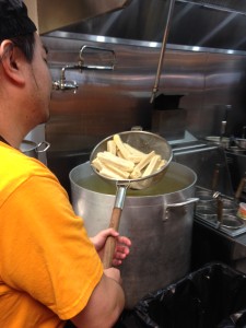 Chef Ten making Miso broth at Ejji